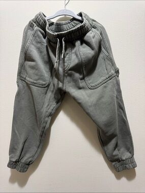 H&M Sage Green Elastic Carpenter Style Joggers